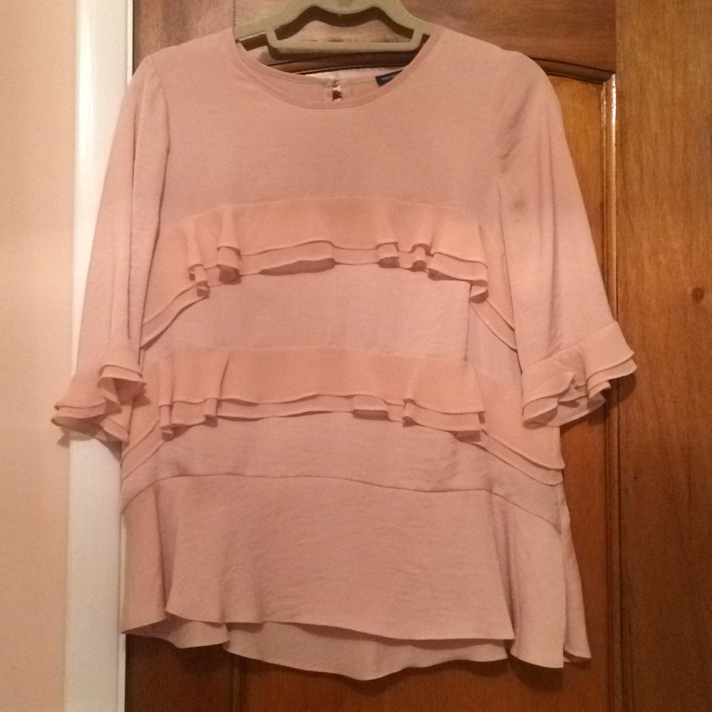 WhoWhatWear Light Pink Ruffle Top - Picture 2 of 5